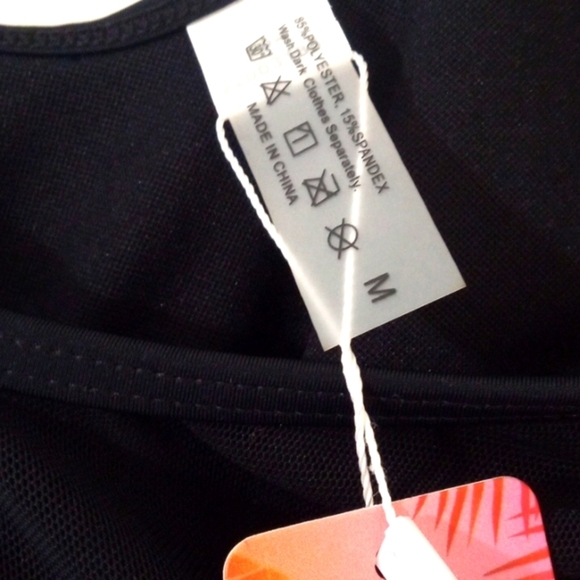 COORDINATED PAISLEY TANKINI & SOLID BLACK DRAWSTRING SHORTS SIZE MEDIUM NWT - Picture 10 of 13